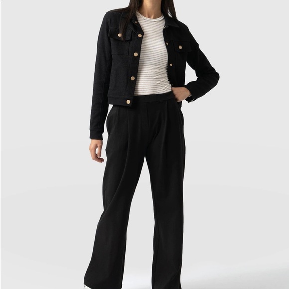 Saint + Sofia Pants - Saint + Sofia Camden Wide Leg Pant Black